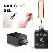 JTING 1 件 15ml 透明指甲胶 UV/LED 指甲油适用于假指甲强力粘合持久胶水凝胶，用于美甲沙龙修甲设计、居家美甲 DIY 或女性礼物 - 無色 - 查看 3