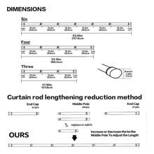 Cortinero Metal Barras Tubos Para Cortina Ajustable - Blanco - Ver 6
