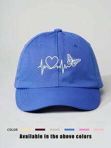 1 件心形和蝴蝶印花棒球帽，可调节户外防晒休闲帽，适合春季、秋季、旅行、海滩度假、Y2K 风格、年轻人 - 棒球帽 - 查看 16