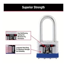 2 Pieces Laminated Steel Key Lock, Outdoor Padlock, Lock Set With Key, Key Padlock - Blue - View 5