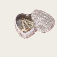 2pcs Jewelry Storage Box, Creative Proposal/Wedding Earrings Necklace Travel Portable Heart-Shaped Organizer