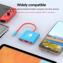 Switch Dock Station kompatibel mit MACBOOK Switch/Switch OLED, tragbare Dockingstation mit HDTV1.4 USB 3.0 Anschluss und PD 100W Ladung, 3 in 1 USB-C Hub kompatibel mit Switch Steam Deck, Pro/Air, Smartphone und mehr