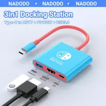 Switch Dock Station kompatibel mit MACBOOK Switch/Switch OLED, tragbare Dockingstation mit HDTV1.4 USB 3.0 Anschluss und PD 100W Ladung, 3 in 1 USB-C Hub kompatibel mit Switch Steam Deck, Pro/Air, Smartphone und mehr