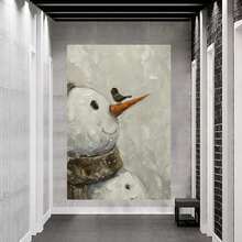 Framed Canvas Wall Art Included Poster, Home Decor, Snowman And Bird Canvas Posters And Prints Modern Family On The Wall Art HD Pictures Home Room Wall Decor, Rustic Farmhouse Decor, Christmas Wall Art, Vintage Christmas Decor, Artwork Art Ready To Hang, Artistic Drawing Set, Wall Art Posters, Prints Stuff - Framed - View 5