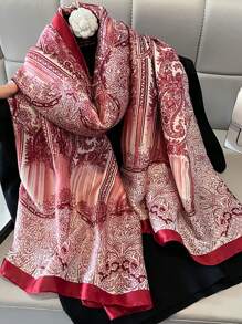 1pc Women's Bohemian Style Paisley Print Scarf Shawl, Casual Elegant Ladies' Neck Wrap Scarf Accessory, Suitable For Everyday Wear