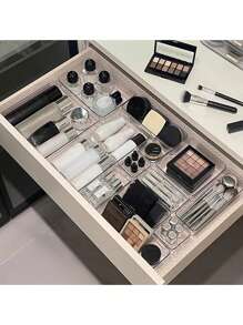 1/5/7/11 Stück Make-up Organizer Box, Schubladenartiger Make-up und Hautpflege Aufbewahrungskasten für Lippenstift, Make-up Pinsel, Parfüm, Gesichtsmasken, Nagellack, Toner, Lidschattenpalette, Badezimmer & Schlafzimmer Aufbewahrung, elegantes transparentes PET-Material, Kosmetikorganizer Tablett Tasche, Taschen, Make-up Tasche, Kosmetikaufbewahrung, Organizer, Aufbewahrung, Make-up Organizer, Make-up Taschen - Transparent - Übersicht 7