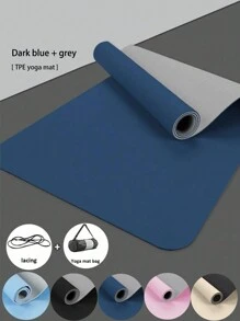TPE Yoga Mat, Non-Slip, Fitness Exercise Mat With Carrying Strap, Suitable For Home, Pilates, And Floor Workouts - Multicolor - View 2