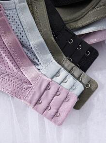 4 stuks comfortabele, veelkleurige ventilerende beugels voor dames, zachte cups, effen bralette, lingerie, ondergoed, bh