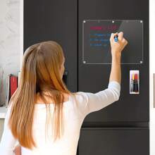 Acrylic Magnetic Dry Erase Board Calendar For Fridge, 16.5"X12" Inch Clear Dry Erase Calendar For Refrigerator, Magnetic Planning Calendar Includes 6 Colors Dry Erase Markers And Magnetic Pen Holder - Memo Board - View 7