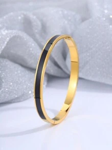 1件彩色时尚奢华不锈钢滴油手链套装，经典百搭，适合各种风格 - 彩色 - 查看 12