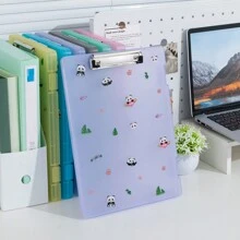A4 Cardboard Cartoon Panda File Folder Clipboard, Thick Document Organizer Box, Multi-Functional Desk Pad With Storage - Multicolor - View 12