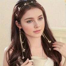 1pc Beautiful Elegant Butterfly Tassel Headband, Fashion Head Band For Women, Suitable For Wedding, Party, Celebration, Fairy Costume - Multicolor - View 5