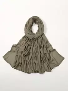 2pcs/1pc Wide-Brim Chiffon Scarf For Women, Fashionable Breathable Long Scarf, Muslim Hijab Headscarf, Suitable For Daily Comfortable And Versatile Wear
