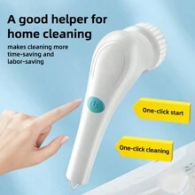A Set Of Rechargeable Electric Cleaning Brushes With 5 Brush Heads - A Multifunctional Handheld Brush With USB Charging, Suitable For Household Cleaning Tools In Bathrooms, Kitchens, Bedrooms, Living Rooms, And Toilets