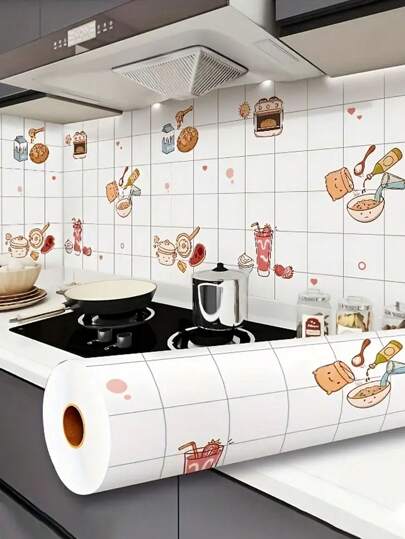 1 pieza/Papel de pared resistente al calor, antiadherente y transparente, protector contra salpicaduras de cocina, impermeable, herramienta decorativa, regalo de cumpleaños o graduación, papel tapiz, pegatinas de pared, decoración de habitación, decoración de pared, pegatinas de pared, decoración de cocina