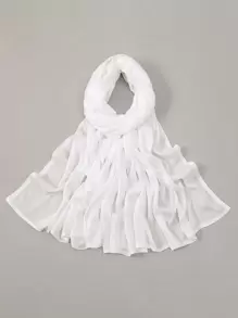 2pcs/1pc Wide-Brim Chiffon Scarf For Women, Fashionable Breathable Long Scarf, Muslim Hijab Headscarf, Suitable For Daily Comfortable And Versatile Wear