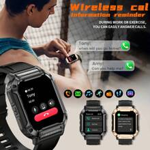 Đồng hồ thông minh có máy tính, đồng hồ báo thức, nhắc nhở tin nhắn cuộc gọi không dây, phát nhạc, đồng hồ thể thao đa chức năng - nhiều màu - Xem 6
