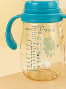 1 件 210ml/330ml 婴儿 PPSU 奶瓶，带手柄和吸管，自动喂食，卡通图案，附赠 2 个奶嘴 - 藍色 - 查看 5