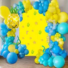 137 piezas Kit de arco de globos con estilo tropical y oceánico con globos de lámina de piña, adecuado para cumpleaños, despedida de soltera, fiestas temáticas - Decoración multiusos para pared interior para eventos de celebración, apto para todas las estaciones - Multicolor - Ver 4