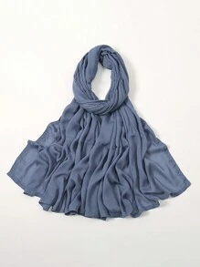 2pcs/1pc Wide-Brim Chiffon Scarf For Women, Fashionable Breathable Long Scarf, Muslim Hijab Headscarf, Suitable For Daily Comfortable And Versatile Wear