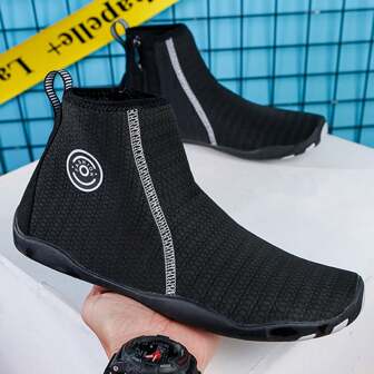 Chaussures de pêche à la mouche pour hommes, mi-hautes, protection de la cheville, séchage rapide, respirantes, antidérapantes, chaussures de plage