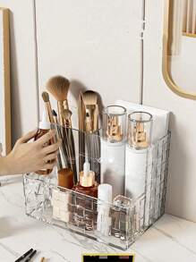 1 件水晶编织藤条风格化妆品收纳盒，3 个房间宠物材料