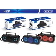 H@F Radio Bocina  Portátil Con  luz RGB Bluetooth Usb Fm Solar - Negro - Ver 7