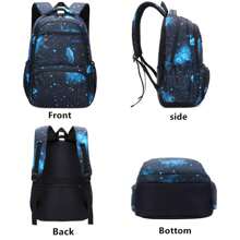 3pcs/Set Starry Sky Print Backpack With Lunch Box & Pencil Case, Large Capacity Multi-Pocket Student Backpack, Casual Lightweight Travel Backpack, 18-Inch Laptop Bag, Unisex, Suitable For Daily, Travel, School, Back To School Gift