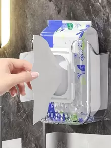 2 件壁挂式纸巾盒、纸巾盒盖、纸巾分配器容器、透明冰川图案纸巾架、透明浴室卫生纸收纳盒、矩形浴室纸巾盒家居浴室装饰浴室收纳秋季装饰返校