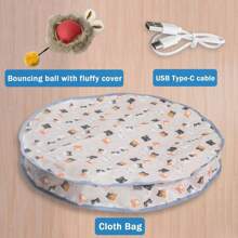 1 件猫玩具陷阱盖电动宠物玩具，可充电猫玩具包括快速滚球，用于室内娱乐、锻炼和乐趣，适合小猫和狗，包括带盖的隐藏宝藏互动玩具，无聊消除滚球逗猫玩具