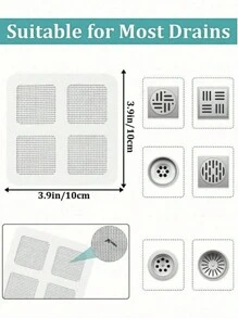 50pcs Anti-Clogging Drain Filter, Hair Catcher For Shower And Bathtub, Easy Install Drain Filters Stickers, Disposable Drain Cover For Kitchen Sink And Laundry Room, Effectively Block Hair And Prevent Bugs