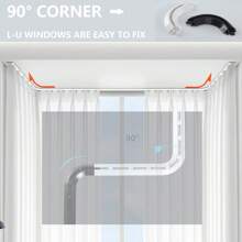 1 Set Of Aluminum V-Shaped Invisible Ultra-Thin Curtain Track - Adjustable Spliced Shower Curtain Track, Ceiling Or Wall-Mounted Curtain Sliding Monorail, Silent Sliding, Suitable For Home And Bathroom (Color: Black, White) Home Bathroom Decor Fall Decor Bathroom Accessories Back To School