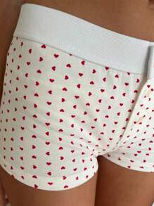 Women Y2k Sleep Shorts Cute Floral Bear Print Button Front Elastic Low Rise Sexy Micro Shorts Slim Fit Pajamas Boy Shorts PJs Bottoms Cute Lounge Shorts Boxers Sexy Sleepwear Beach Homewear Summer Clothes - 酒紅色 - 查看 3