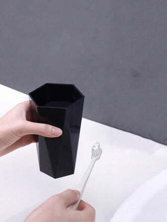 1pc Black Mouthwash Cup, Home Couple Toothbrush Cup, Simple Student Wash Cup, Toothbrush Cup