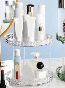 1/2/3层360°旋转收纳架 多功能旋转化妆品架 透明旋转架 化妆品收纳架 多层护肤品展示架 商品展示架 化妆台收纳架 - 彩色 - 查看 4