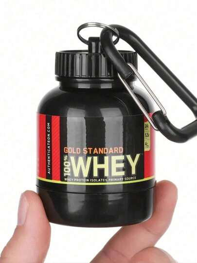 1pc 100ml/3.38oz Protein Powder Pill Bottle, Portable Water Bottle For Fitness Outdoor Climbing,Mini Portable Powder Drinkware With Keychain Buckle,Portable Keychain,Holiday Parties, Summer, Father's Day, Mother's Day,Halloween