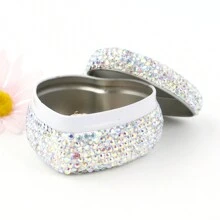 2pcs Jewelry Storage Box, Creative Proposal/Wedding Earrings Necklace Travel Portable Heart-Shaped Organizer