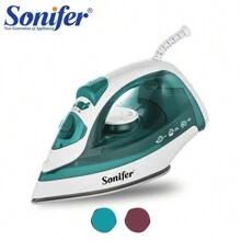 SONIFER Sonifer Dampfbügeleisen SF-9034, 1600 W, Keramik-Bügelsohle, Einstellbare Dampfregelung, Sprüh-/Dampf-/Dampfstoß-/Vertikaldampffunktion, Einstellbare Temperaturkontrolle, 360 Grad drehbarer Kabelschutz mit Kontrollleuchte, Wassertankvolumen: 160 ml, kontinuierliche Dampfmenge: 12 g/Min, Dampfstoß: 0,4 g/Mal, Sprühmenge: 0,4 g/Mal, AC 220-240 V, 50-60 Hz, 1600 W