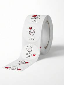 1 卷卡通火柴人可爱装饰贴纸，高品质剪贴簿贴纸，防水密封贴纸