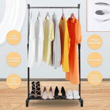 Clothing Rail Garment Rack Display Hanger Hanging Stand Cloth And Shoe Shelf - Single Pole - View 4