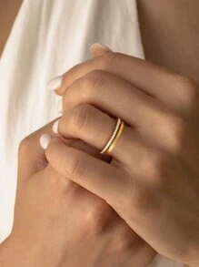 1 Pieza Anillo exquisito de una sola capa de esqueleto de plata esterlina 925 con rhinestones, joyería fina como regalo para mujeres