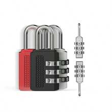 UP Security Small Combination Locker Lock, Padlock Combination With 3 Digit Codes, Resettable Luggage Locks, Combo Gym Locker Suitcase Gate Pad Lock Toiletry Bag Travel Wash Bag Toiletry Travel Bag Makeup Storage Beach Beach Bag Vacation Holiday Essentials School Supplies Travel Essentials Ladies For College Dorm Bathroom - View 2