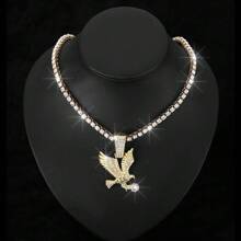 1pc Personalized Spread Wings Eagle Pendant Necklace, Retro Unique Unisex Accessory - Silver Single Pendant - View 11