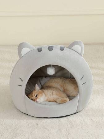 1 件柔软猫床垫，舒适猫屋，透气猫睡篮，适合全年使用小型、中型和大型猫