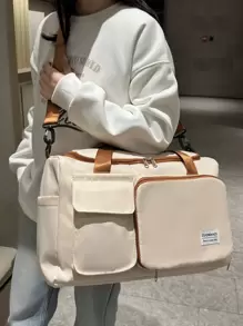 Buqingting 1 套大容量尼龙彩色柜台折叠手提包独立鞋隔层，运动瑜伽健身服储物袋，旅行包旅行包旅行整理器服装机场旅行服装旅行用品旅行包圣诞礼物创意女士女孩圣诞礼物妈妈生日礼物妈妈朋友健身包运动包训练包节日感恩节感谢礼物盥洗包洗漱包盥洗旅行包度假节日必需品学校用品旅行必需品女士大学宿舍浴室 - 彩色 - 查看 5