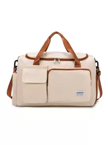 Buqingting 1 套大容量尼龙彩色柜台折叠手提包独立鞋隔层，运动瑜伽健身服储物袋，旅行包旅行包旅行整理器服装机场旅行服装旅行用品旅行包圣诞礼物创意女士女孩圣诞礼物妈妈生日礼物妈妈朋友健身包运动包训练包节日感恩节感谢礼物盥洗包洗漱包盥洗旅行包度假节日必需品学校用品旅行必需品女士大学宿舍浴室 - 彩色 - 查看 8