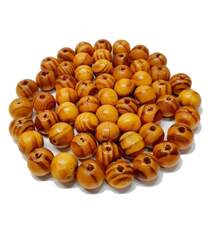 Miçanga Pérola Bola Conta Madeira 8mm - Mesclado - Visão 1