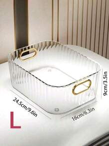 Storage Box Light Luxury Storage Bedroom Dining Room Dresser Desktop Magazine Storage Box Dormitory Household Items Storage Box (Pink)1 Pack - Transparent - View 11