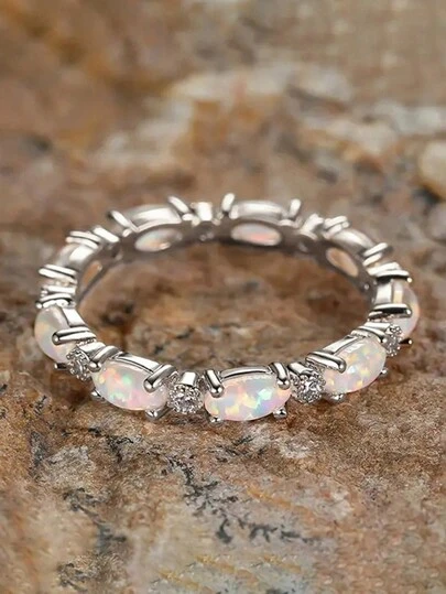 Stylever 1 adet 925 Ayar Gümüş Zarif Küçük Oval İstiflenebilir Yüzük, Sade Tek Yüzük, Şık Takı, Kadınlar İçin Doğum Günü veya Parti Hediyesi Olarak Uygundur