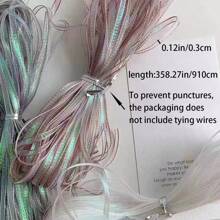 1 件 - 3 毫米极光色丝带，美人鱼彩虹全息 DIY 蝴蝶结礼品包装生日装饰丝带，仙女头饰发夹材料情人节 - 彩色 - 查看 3